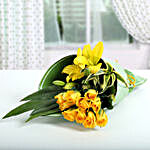 Yellow Roses & Asiatic Lilies Bouquet