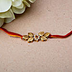 Golden Leaf With Pearl Rakhi