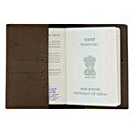 Leather Finish Passport Cover Dark Brown