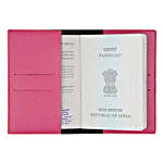 Textured Passport Cover Dark Pink