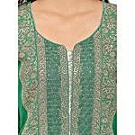 Green Georgette Embroidered Unstitched Dress Material