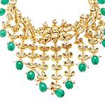 Chic Gold & Green Kundan Necklace Set