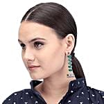 Green Designer Artificial Stone Earrings