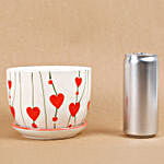 Ceramic Cup & Saucer Vase White & Red
