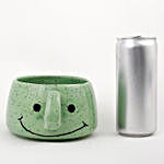 Ceramic Smiley Vase Mosaic Green