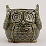 Mini Owl Shaped Vase Green