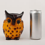 Owl Shaped Resin Vase Brown & Yellow