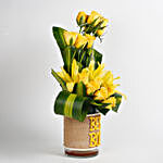 Yellow Roses & Lilies Best Boss Vase