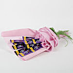 Dairy Milk Chocolates Pink Paper Bouquet