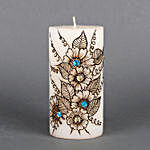 Beautiful Henna Floral Design Candle