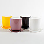 Combo of 4 Melamine Cup & Saucer Vases
