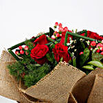 Red Roses Bouquet in Jute Wrapping