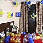 Colorful Balloons Decor Silver Yellow & Blue