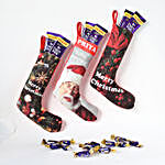 Beautiful Set of 3 Christmas Stockings & Chocolates