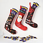 Personalised Xmas Stockings with Chocolates Set of 3