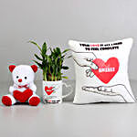 2 Layer Bamboo Plant with Love Cushion & Teddy