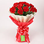 12 Red Carnations Bouquet & Cadbury Celebrations Box