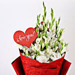 Lovely Gladiolus Bouquet in Red Paper
