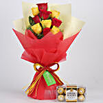 Red & Yellow Roses with Ferrero Rocher
