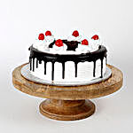 8 Red Carnations & Black Forest Cake
