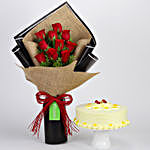 10 Red Roses & Butterscotch Cake Combo