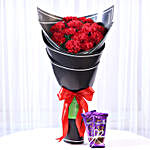 Beautiful 12 Red Carnations & Silk Combo