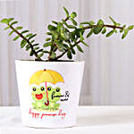 Jade Plant in Happy Promise Day Pot