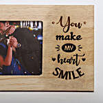 Personalised Make My Heart Smile Engraved Wooden Frame