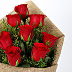 8 Red Roses Bouquet With Ferrero Rocher