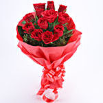 Cuddly & Chocolatey Affair- 12 Red Roses