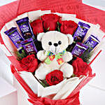 Rosy Love  Affair- Teddy Bear & Chocolates
