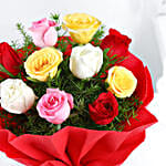 Mixed Roses Romantic Flower Bunch