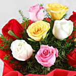 Mixed Roses Romantic Flower Bunch