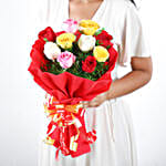 Mixed Roses Romantic Flower Bunch