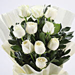 Pristine White Roses Bunch