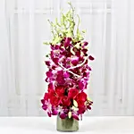 Roses And Orchids Vase Arrangement