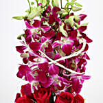 Roses And Orchids Vase Arrangement