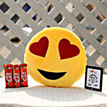 Crazy In Love Smiley Cushion & Kit Kat Combo