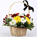 Basket of Roses & Chrysanthemums