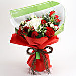 Red Carnations & Gerberas Romantic Bouquet