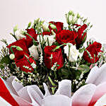 Red Roses & White Limoniums Bouquet