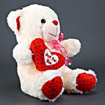 Teddy Bear With Side Heart- Cream