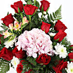 Ravishing Mixed Flowers Vase & Ferrero Rocher