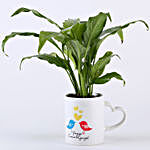 Peace Lily Plant With Promise Love Birds Mug
