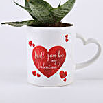 Snakeskin Sansevieria Plant in Be My Valentine Mug