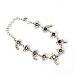 Antique Silver Ball Charm Anklet
