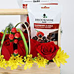 Roses & Chrysanthemums Chocolatey Basket