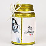 Personalised Yellow Jar & Chocolate Combo