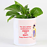 Money Plant In Happy Women's Day Pot