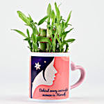 Lucky Bamboo Plant In Successful Women Mug